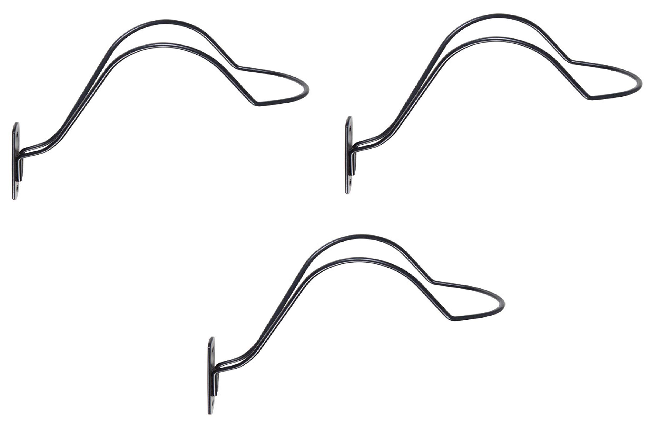 PFIFF 102885 Helmhalter Helmablage für alle Helmtypen, Pulverbeschichtet Schwarz 3er Set