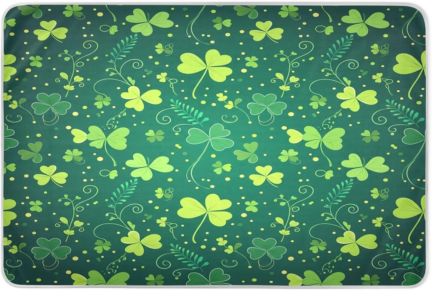 CEBUGI 34” x 52”Washable Underpads Heavy Absorbency Waterproof Incontinence Bed Pads Watercolor Clover Leaves Pee Pads for Adults Kids and Baby