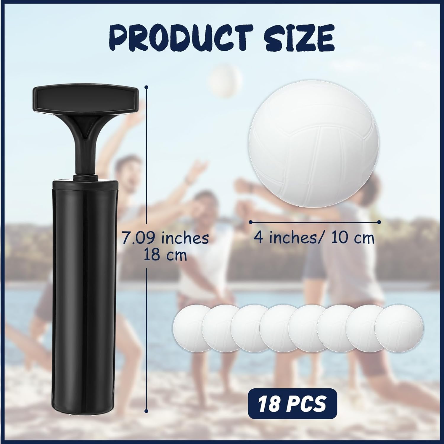 Jexine Mini Volleyball 4 Inch Inflatable Volleyball Set with Pump for End of Season Gifts Carnival Reward, Birthday, Party Favors, Adults Teens Gift