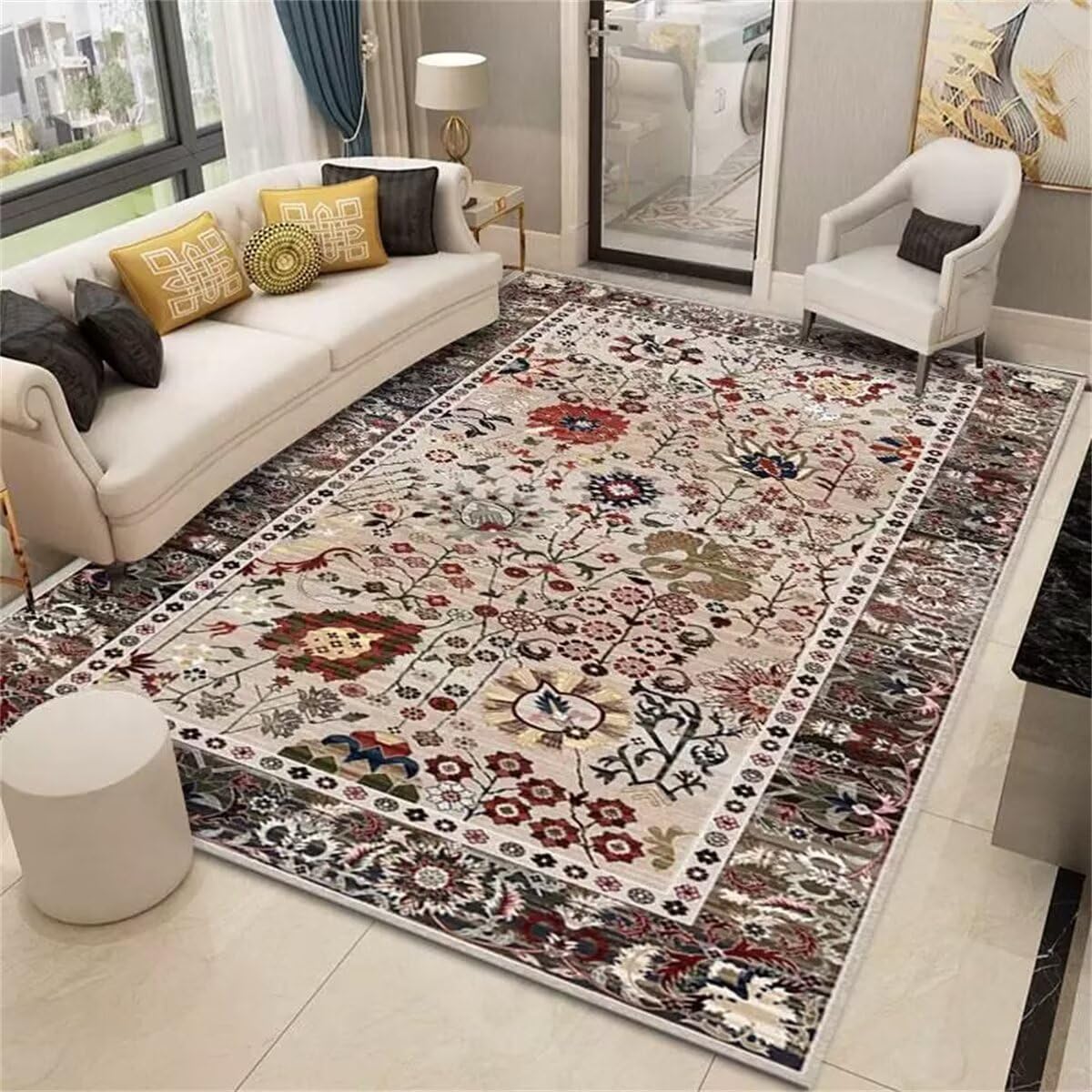 Tapis de salon moderne anti-décoloration pour couloir sombre ou chambre de garçon