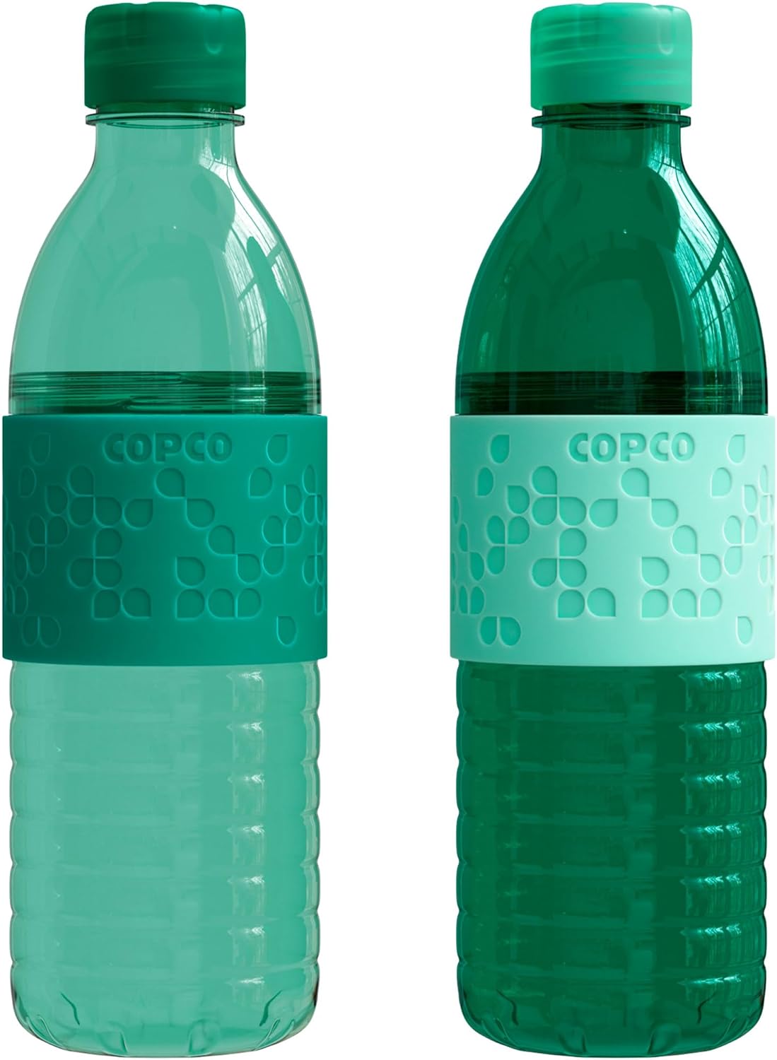 Copco Hydra 16.9oz Water Bottle, Set of 2 – Non-Slip Sleeve & BPA-Free Tritan Plastic – Dishwasher Safe, Reusable To Go Bottle – Leak-Proof, Spill-Proof, Portable Water Bottle (Green & Hunter Green)