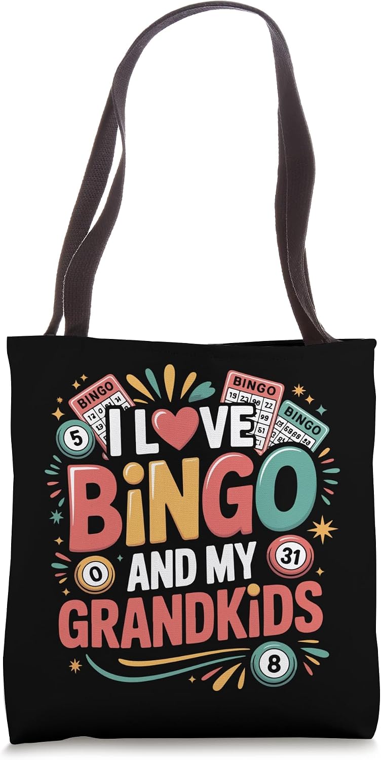 Bingo Player Grandma Grandpa I Love Bingo And My Grandkids Tote Bag