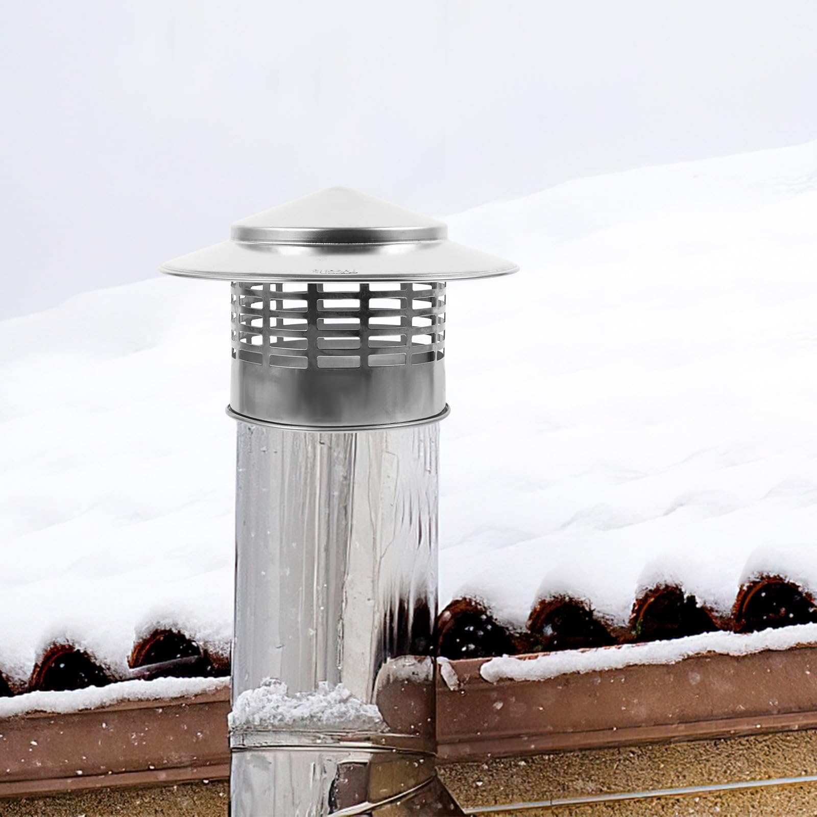 Sombrerete de Ventilación para Techo de 110 MM en Acero Inoxidable 304, Cubierta para Conductos de Humo y Sistema de Escape en Espacios Residenciales