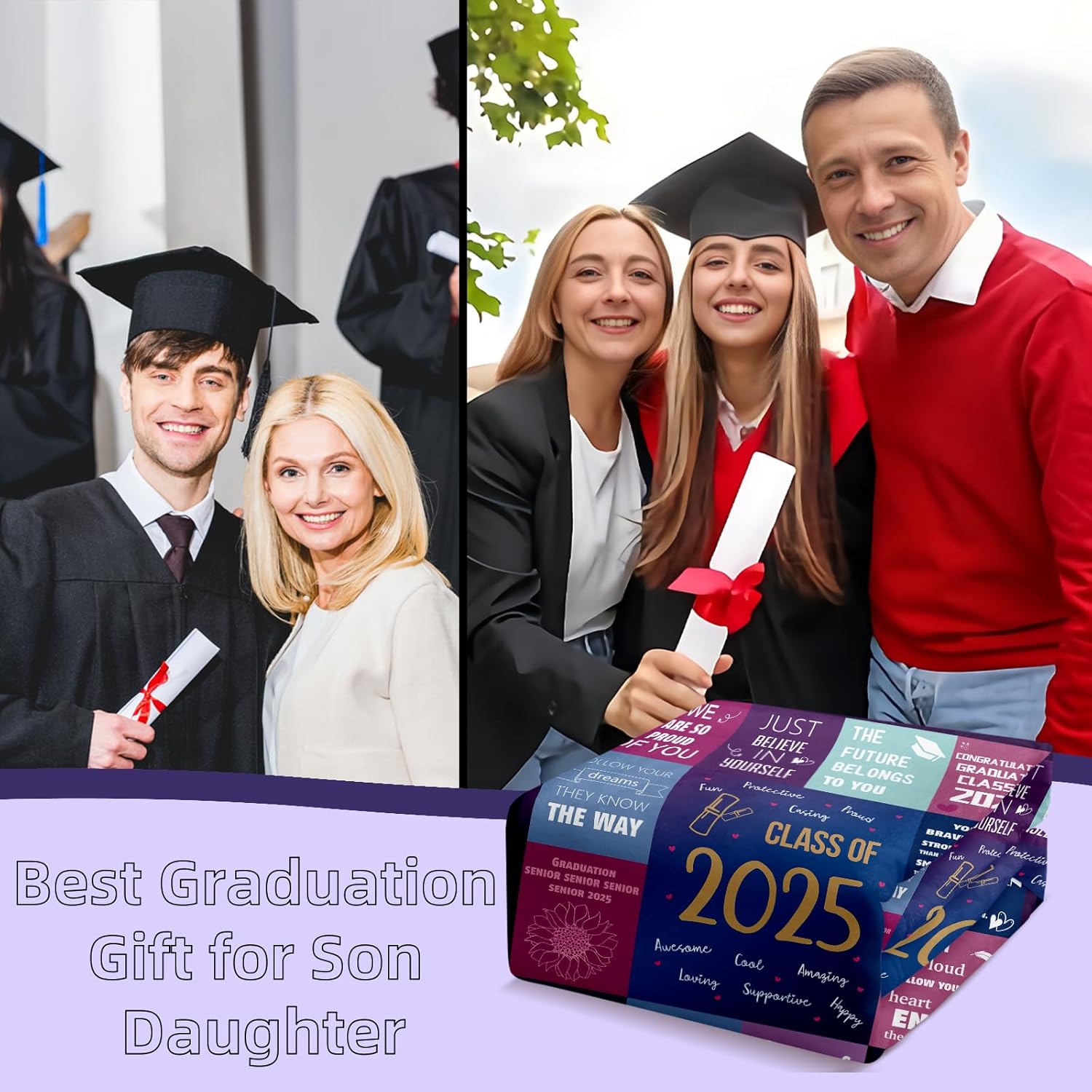 Senior 2025 Graduation Gifts Bulk for College Girls Blanket Class of 2025 Gifts for College Student Gifts Son High School Throw Blanket Graduation Gifts for Her 2025 Senior Blanket 50''X60'' - Image 5