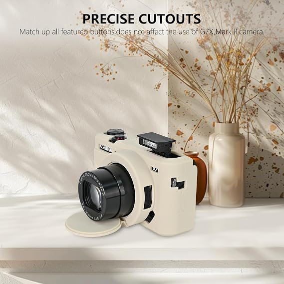 G7X Mark II Camera Case,Soft Silicone Protective Case Ultra-Thin Lightweight Cover for Canon PowerShot G7X Mark II Camera (Beige)