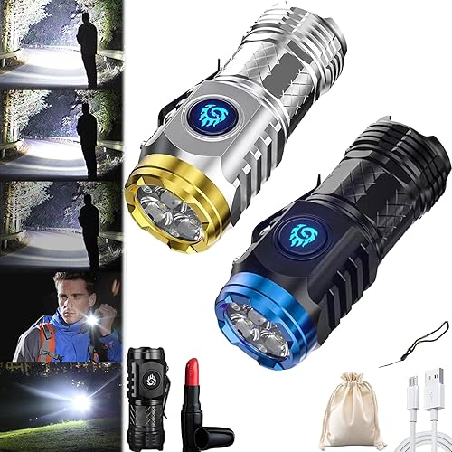 Miniatura 1 de Mini flash de tres ojos Monster Super Power, mini linterna alemana de tres ojos, linterna EDC impermeable con clip de bolsillo, mini linterna para