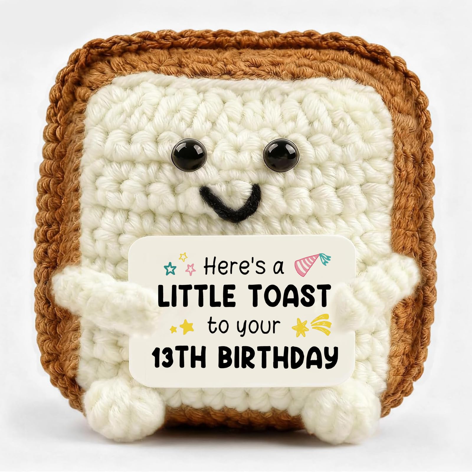 exylosluxek Happy Birthday Gift，Handmade Emotional Support Crochet Toast Doll - Positive Affirmation female gifts, Cute Stuff Funny Gifts for 13th Birthday