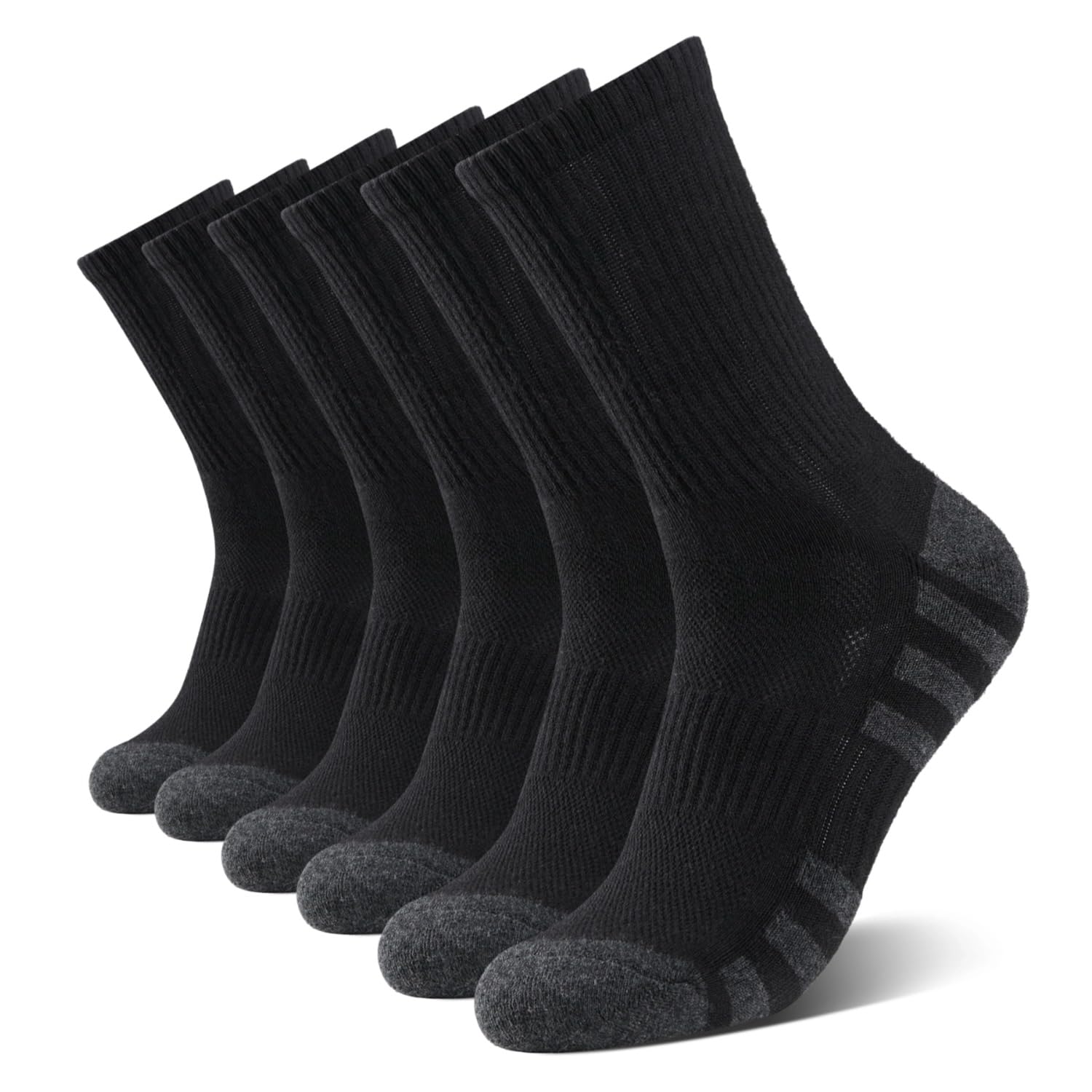 Laysblen Mens Athletic Socks Cotton Moisture Wicking Cushion Crew Sport Work socks Men Women for Hiking Basketball 6 Pairs