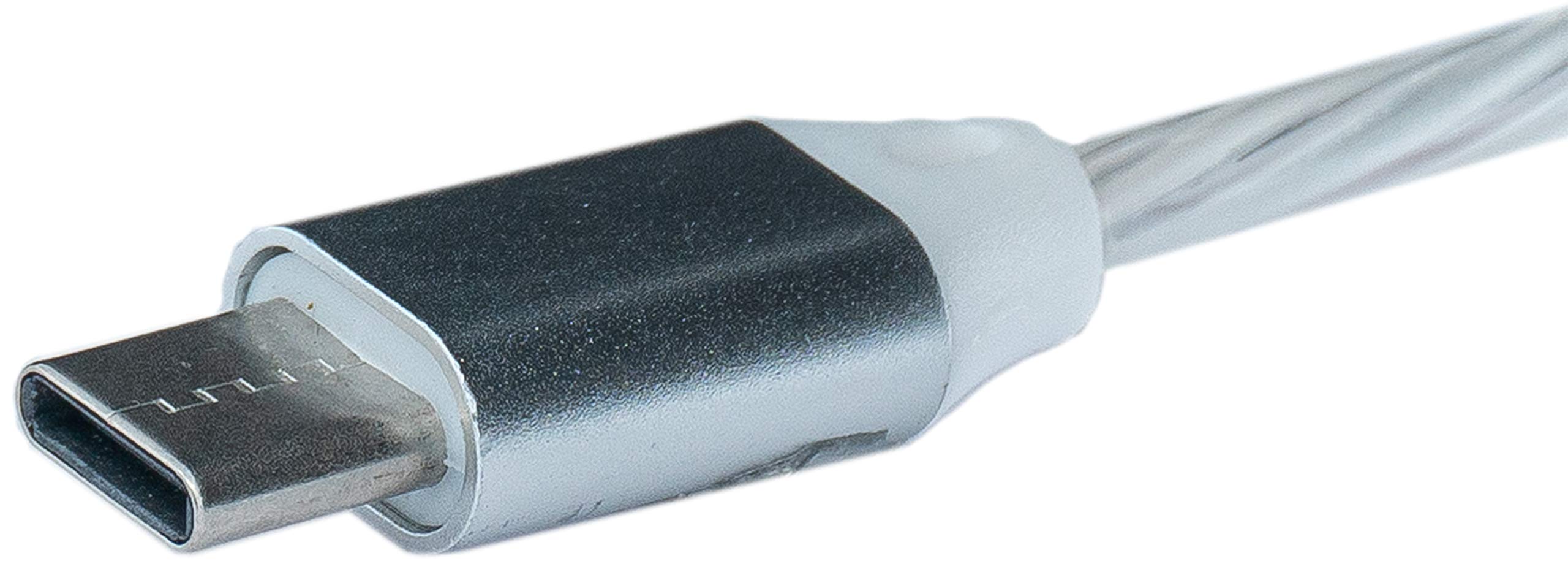 System-S USB-C Kabel Selbstaufrollend 1m – USB 3.1 Typ C Auf Typ A, Weiß