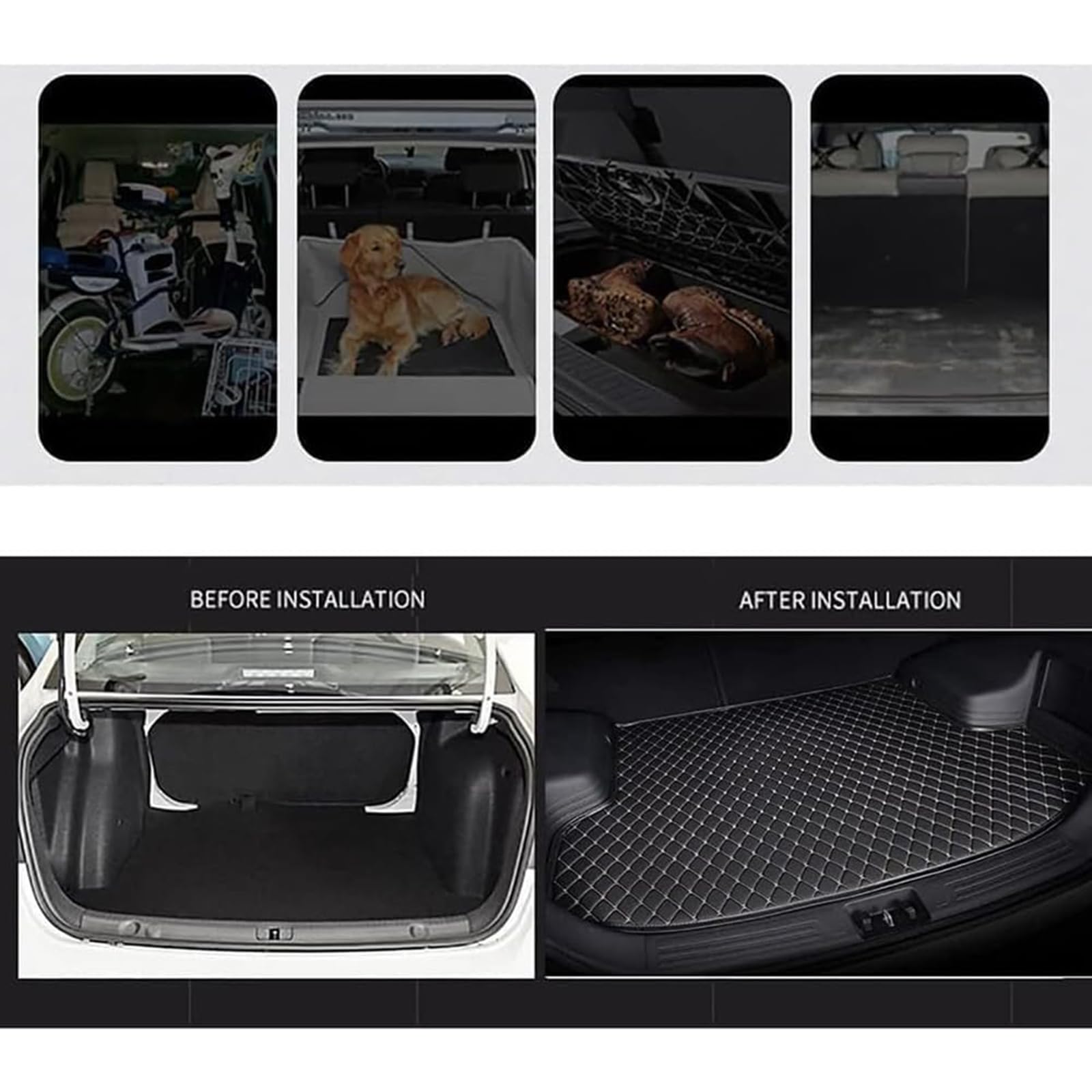 Coche Cuero Alfombrillas Maletero, para Nissan Juke Hybrid 2022 2023 2024 2025 Tronco Bandeja Protectora Funda Maletero Alfombra Antideslizante Accesorios