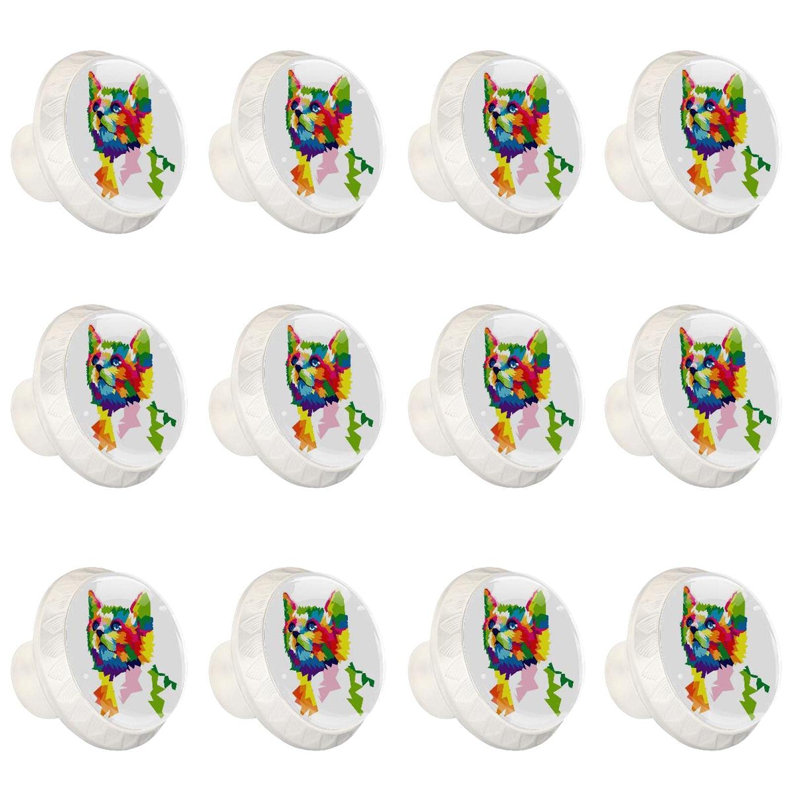 Boutons de cuisine Pixel chat poignée tiroir commode placard rond x12