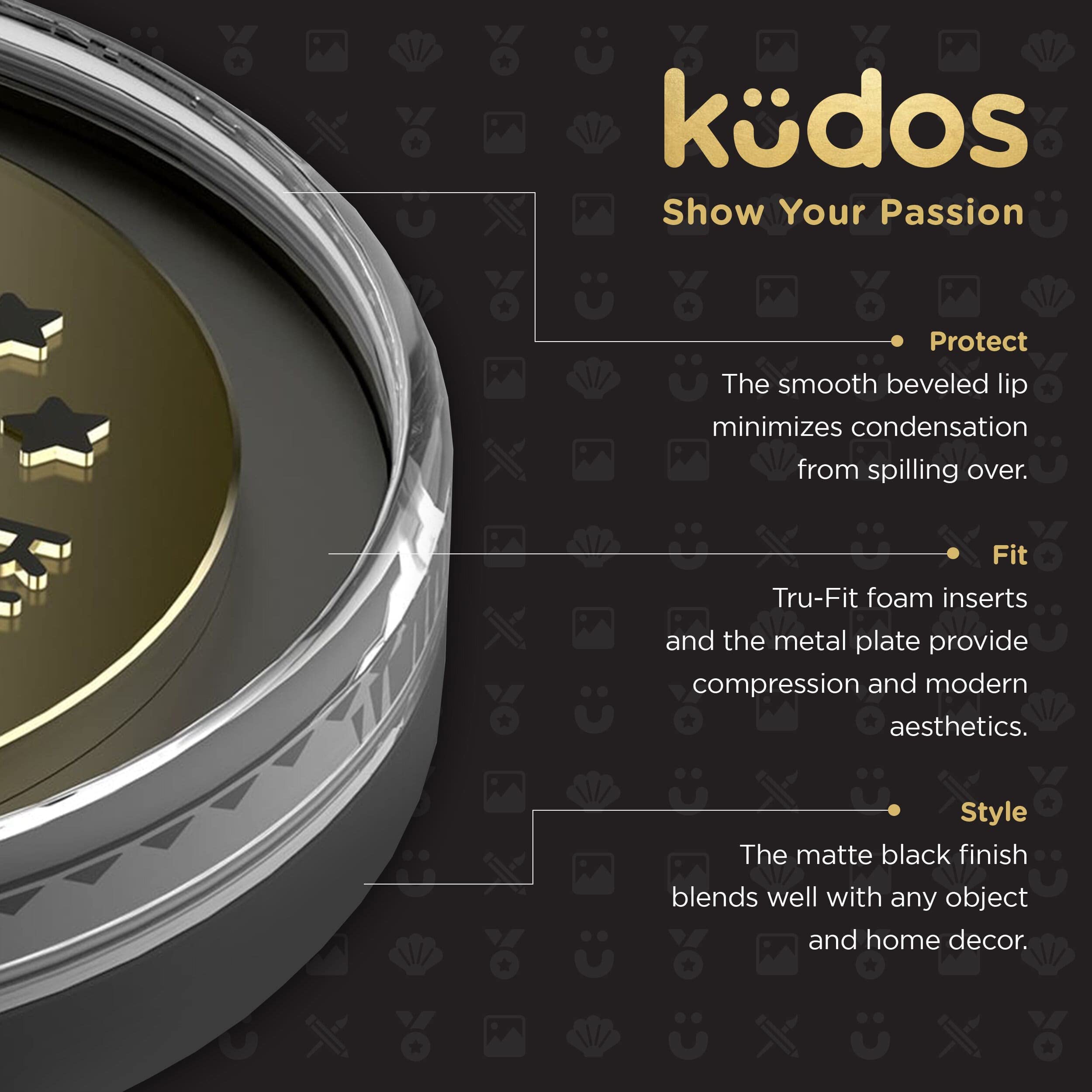 Kudos ディスプレイケースコースター - ディスプレイボックス ランニング & スポーツメダル 警察 & 火のバッジ チャレンジコイン & 軍事賞  - シャドーボックスコースター ドリンク用 コースター コーヒーテーブル装飾