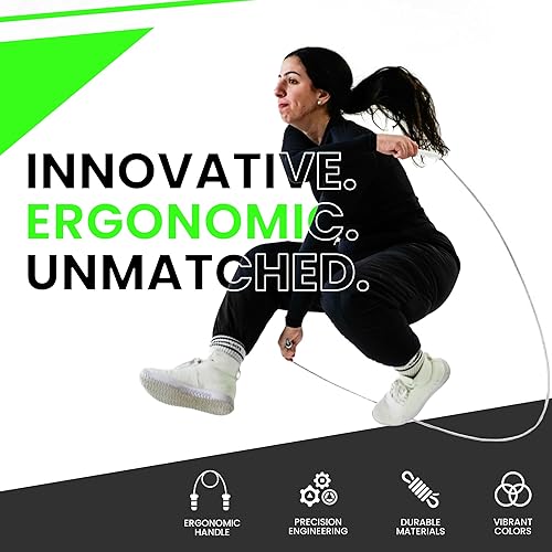 Vista 4 de Cuerda de saltar para fitness, cuerda de saltar ajustable de 10 pies para hombres, mujeres y niños, cuerda de saltar sin enredos con asas