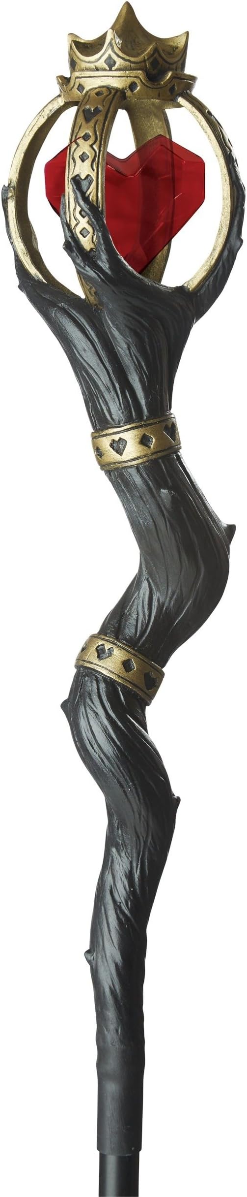 Women Queen of Hearts Staff, Black/Red/Gold, One Size