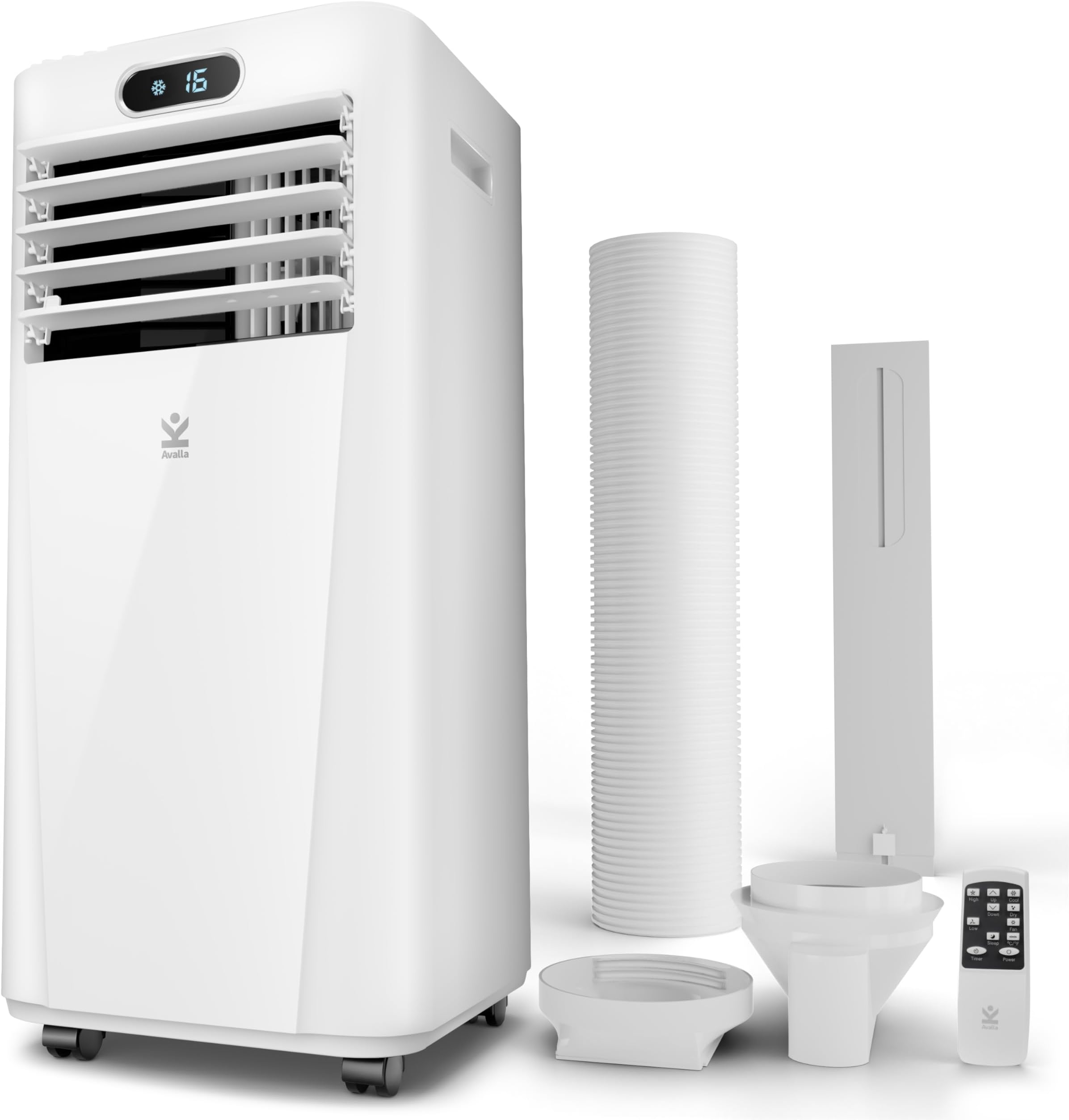 S-95 - Avalla Air Conditioning Unit, 3-in-1 Portable Air Conditioner - 7000 BTU – Dehumidifier 20L, Fan & Cooling Mode for up to 68m³ Large Coverage, Low Energy, 24hr Timer, Remote & Window Vent Kit