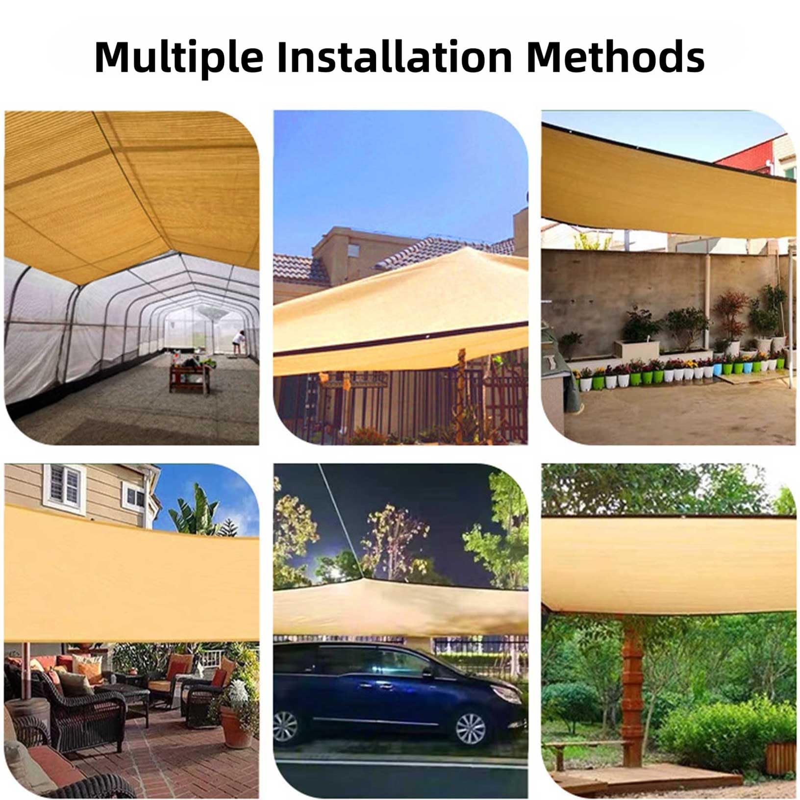 Red de Sombra 100 x 1000 cm con Ojales 85% Protección Solar Toldo Vela de Sombra Transpirable, Resistente Viento para Invernadero, Jardín, Granero, Exterior, Amarillo