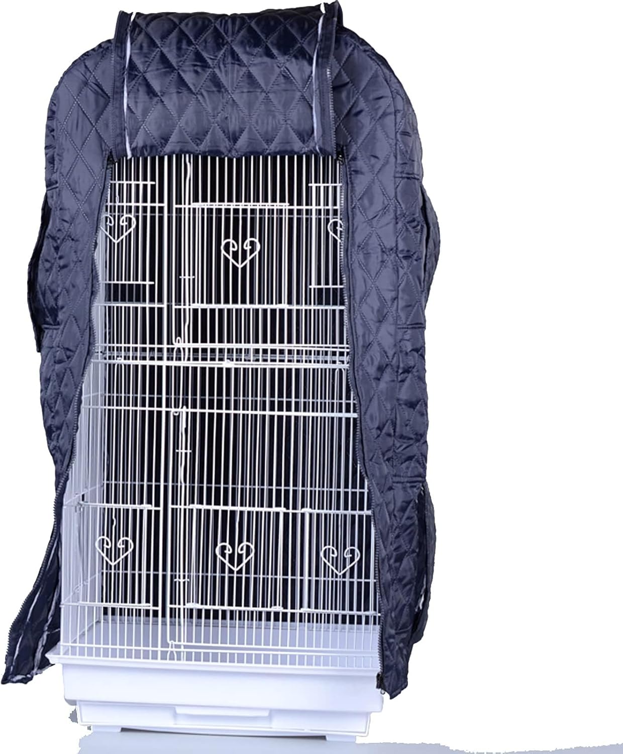Universal Bird Cage Cover Good Night Cocktail Cage Cover Black-Out Pets Birds Parrot Cage Cover Shade Windproof Light-Proof Sleep Reduces Distractions Double Zipper Breathable Cloth Without Cage