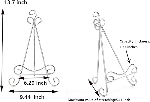 Miniatura 5 de Soporte de placa para exhibición 13.7 "H Soporte de marco de imagen de caballete de placa blanca