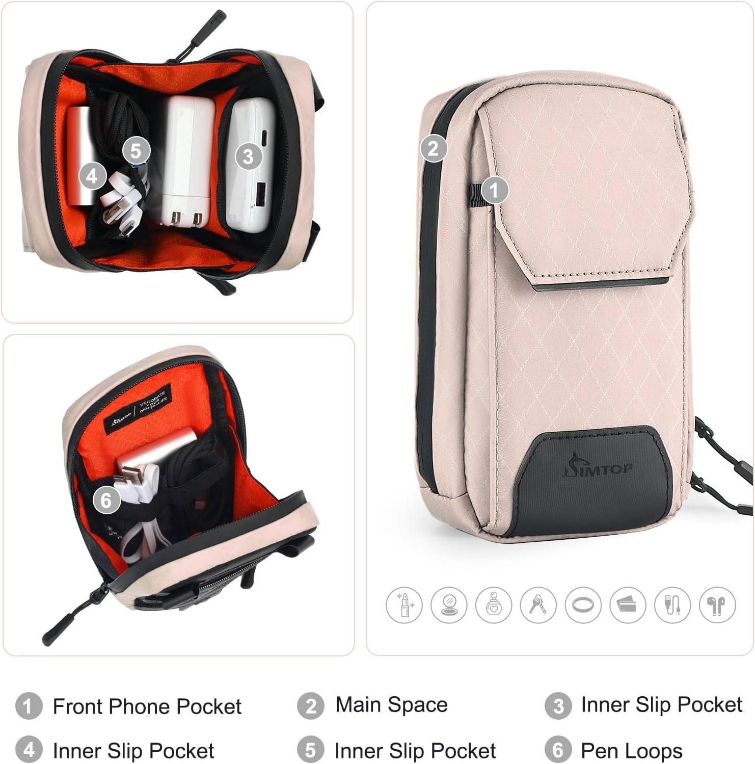 Crossbody Bags for Women with Duraflex Buckle - Phone Wallet Purse Nylon Diamond Quilted, Waterproof Zipper, Adjustable Strap