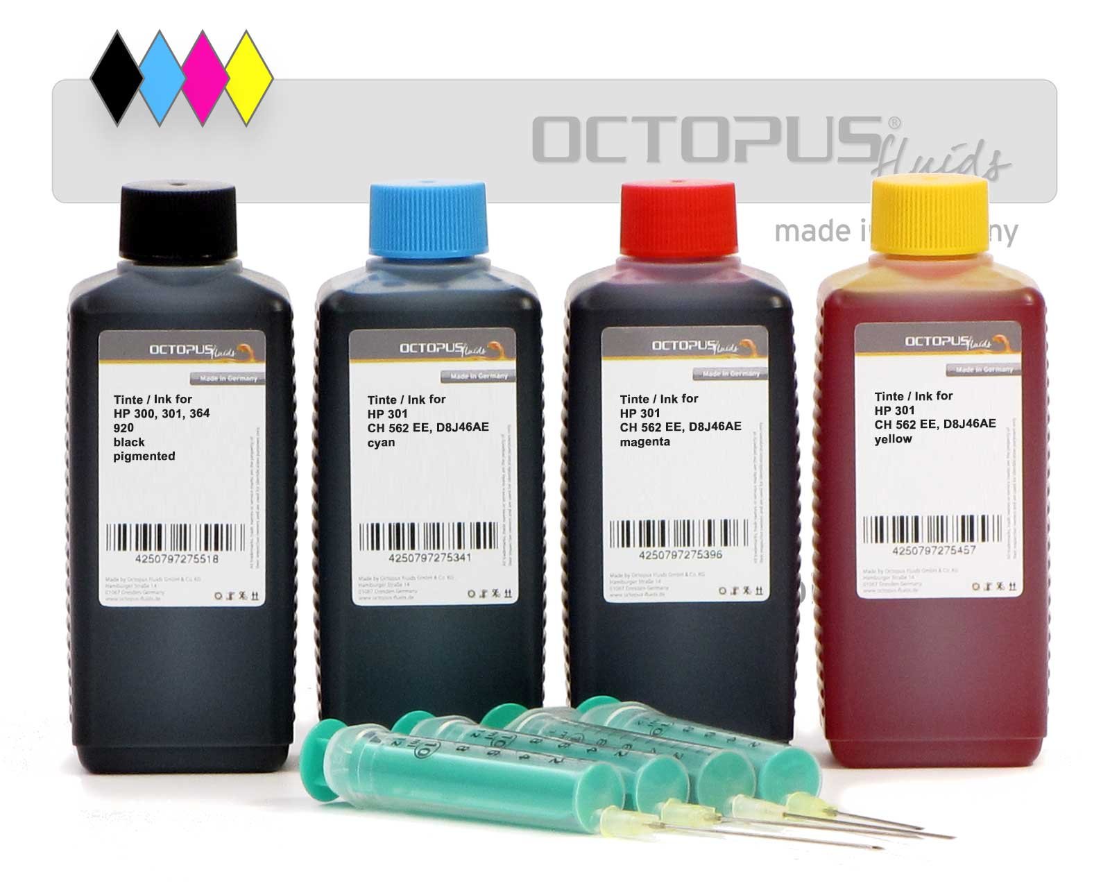 Set Ricarica Inchiostro 100ml Nero Per Stampanti HP Envy 5534 5535 5536 5539