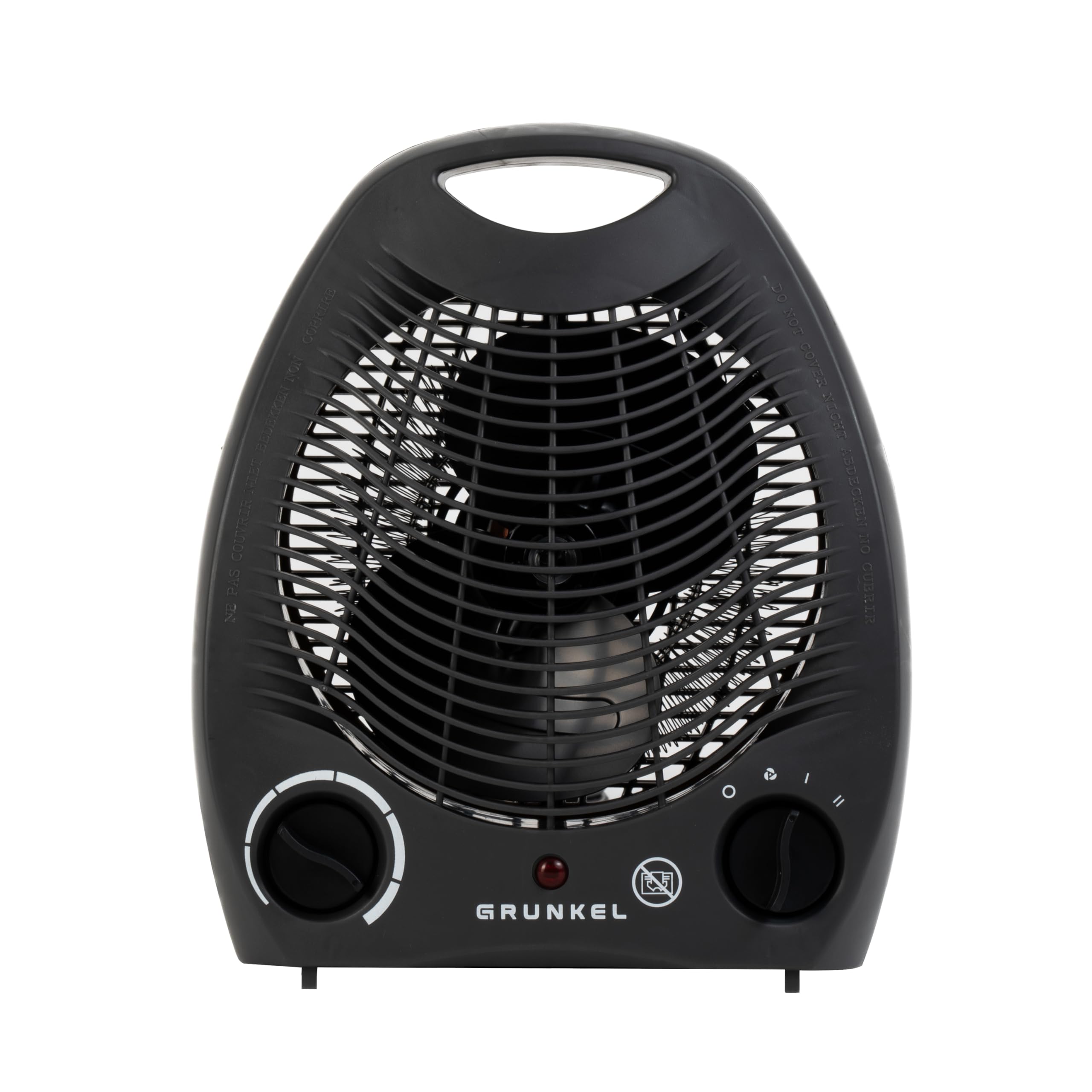 Grunkel calefactor de baño de bajo consumo potencia 2000W con 3 modos, 6 niveles de potencia y sistema contra sobrecalentamiento y antivuelco. Ligero y fácil de usar con cable 1,5m.