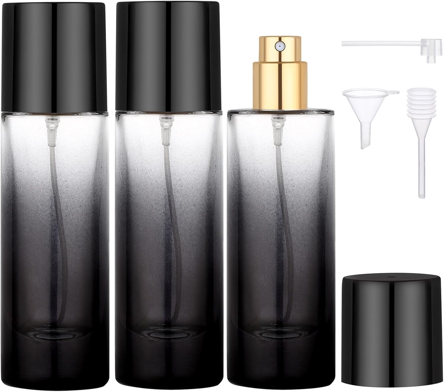 Segbeauty 1oz Perfume Spray Bottle, 3pcs 30ml Glass Travel Bottle Refillable, Travel Cologne Sprayer for Men, Black Portable Empty Cologne Atomizer, Perfume Making Kit for Women, Mini Spray Bottles