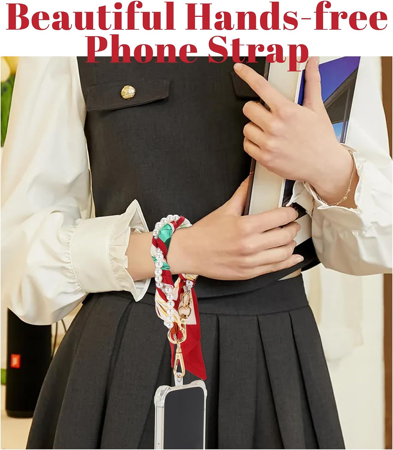 Scarf Phone Wrist Strap Hands-free Phone Lanyard Anti-drop Cellphone Wristlet image 2