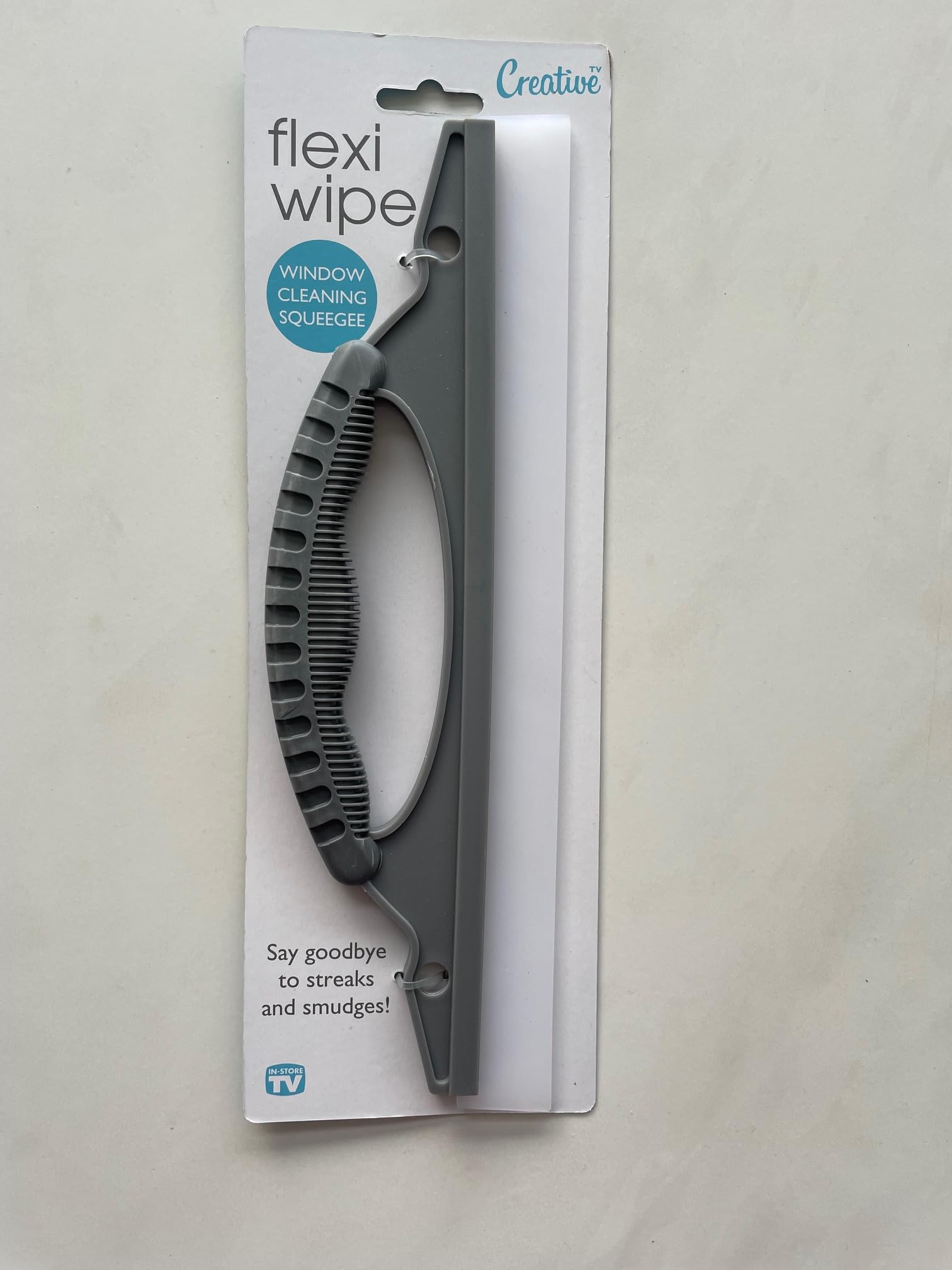Flexi Wipe Window Cleaning Squeegee, Grey, Window Cleaning and Smudge Removal Tool