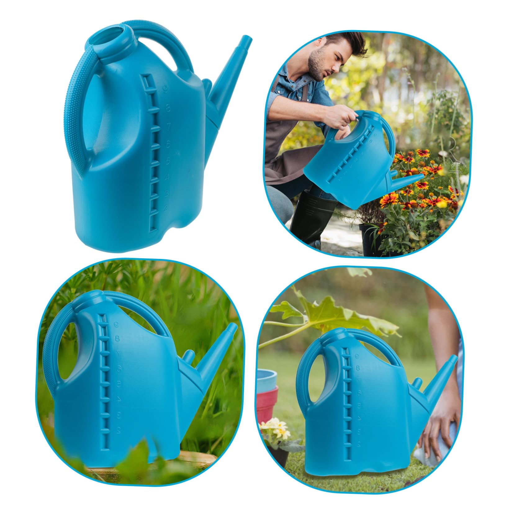 GALPADA 10l Blaue Gießkanne mit Langem Ausguss aus Kunststoff Sprühflasche für Pflanzenbewässerung im Garten und Haushalt Praktische Wasserkanne für Sukkulenten und Blumen