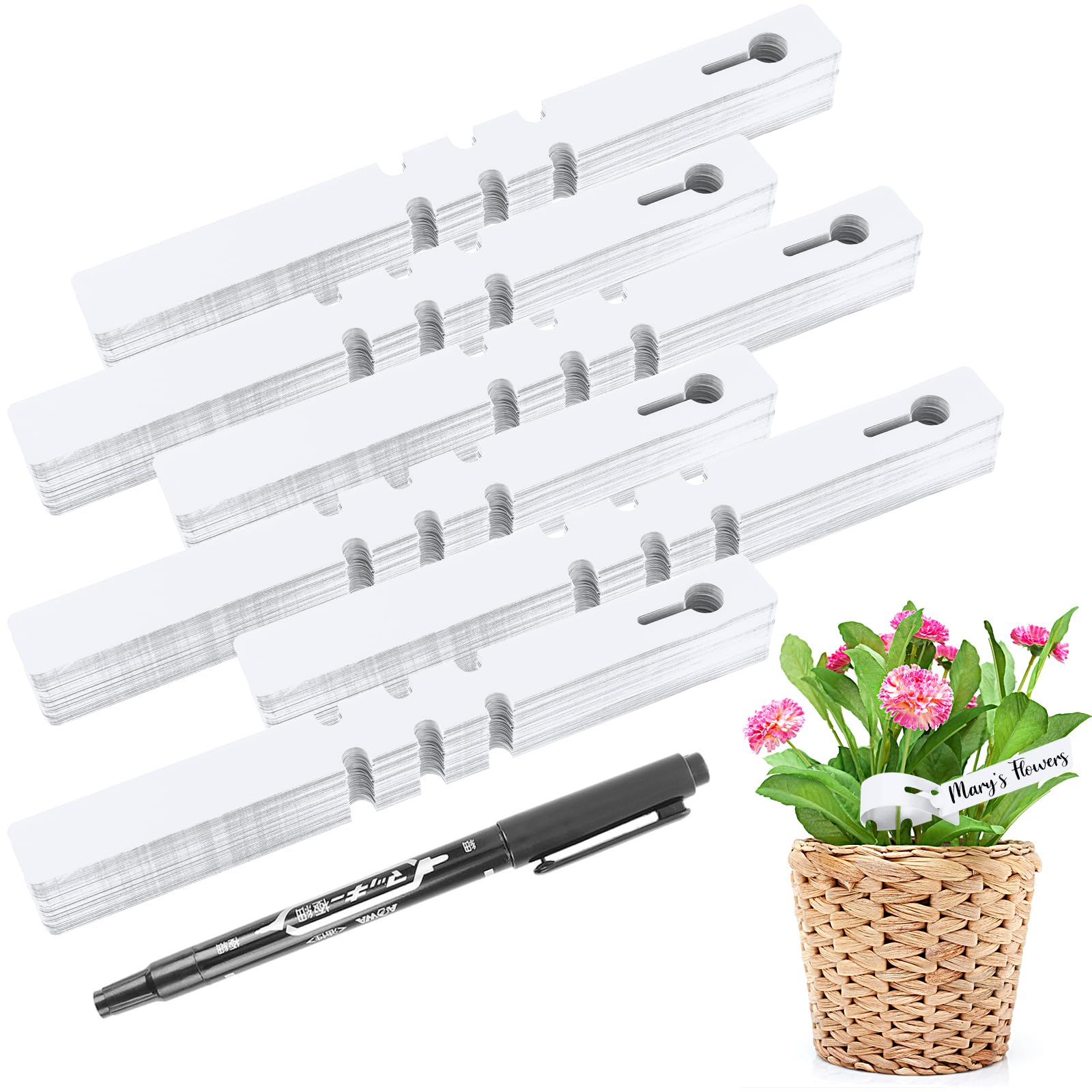 100 Etichette Per Piante In PVC - Targhette Impermeabili Regolabili Per Alberi, Fiori E Vivaio - Foto 9