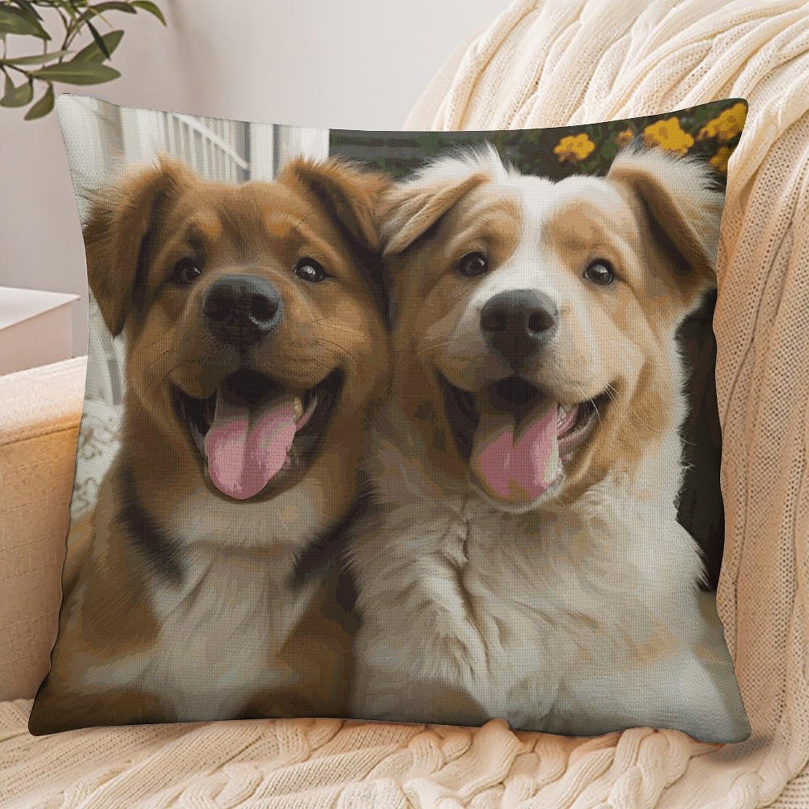 Fekiloot Style Funny Dogs Pillowcase Pillow Sham Pillow Case