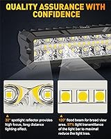 Vista 3 de Barra de luz LED NAOEVO de 6 pulgadas, 50 W, 4000 lm, luces antiniebla LED, combo de haz de luz de punto y de inundación para camiones, coches