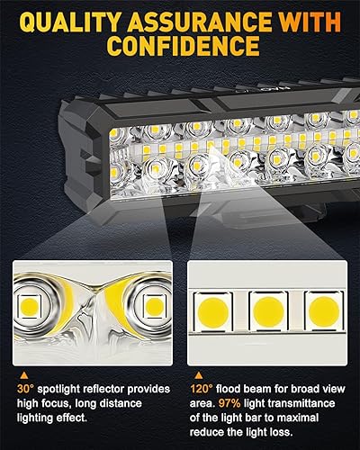 Miniatura 3 de NAOEVO Barra de luz LED de 6 pulgadas, luces antiniebla LED de 50 W, 4000 lm, combo de puntos e inundaciones para camiones, automóviles, barcos,