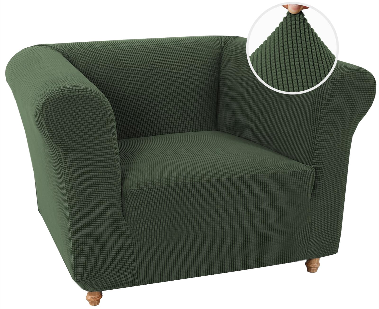 Wjhdwyd Verde Bronzo Chesterfield Stretch Sofa Cover Non-Slip Stain Resistant Stretch Sofa Slipcover 3 Seater Sofa Cover With Armrests Super Soft Fabric(,1 Posto)