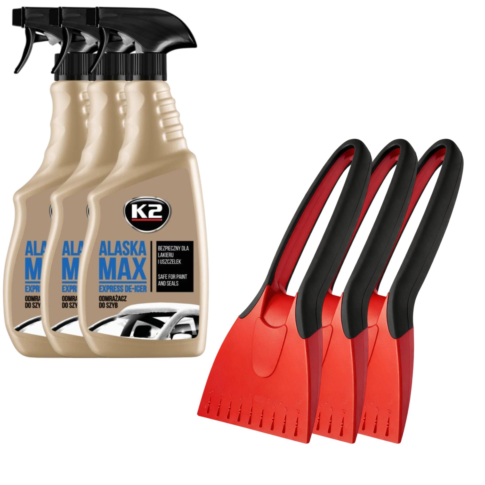 Set di rimozione del ghiaccio parabrezza auto - 3 spray scongelatore parabrezza 700 ml + raschietto ghiaccio auto - raschietto ghiaccio auto con scongelatore parabrezza