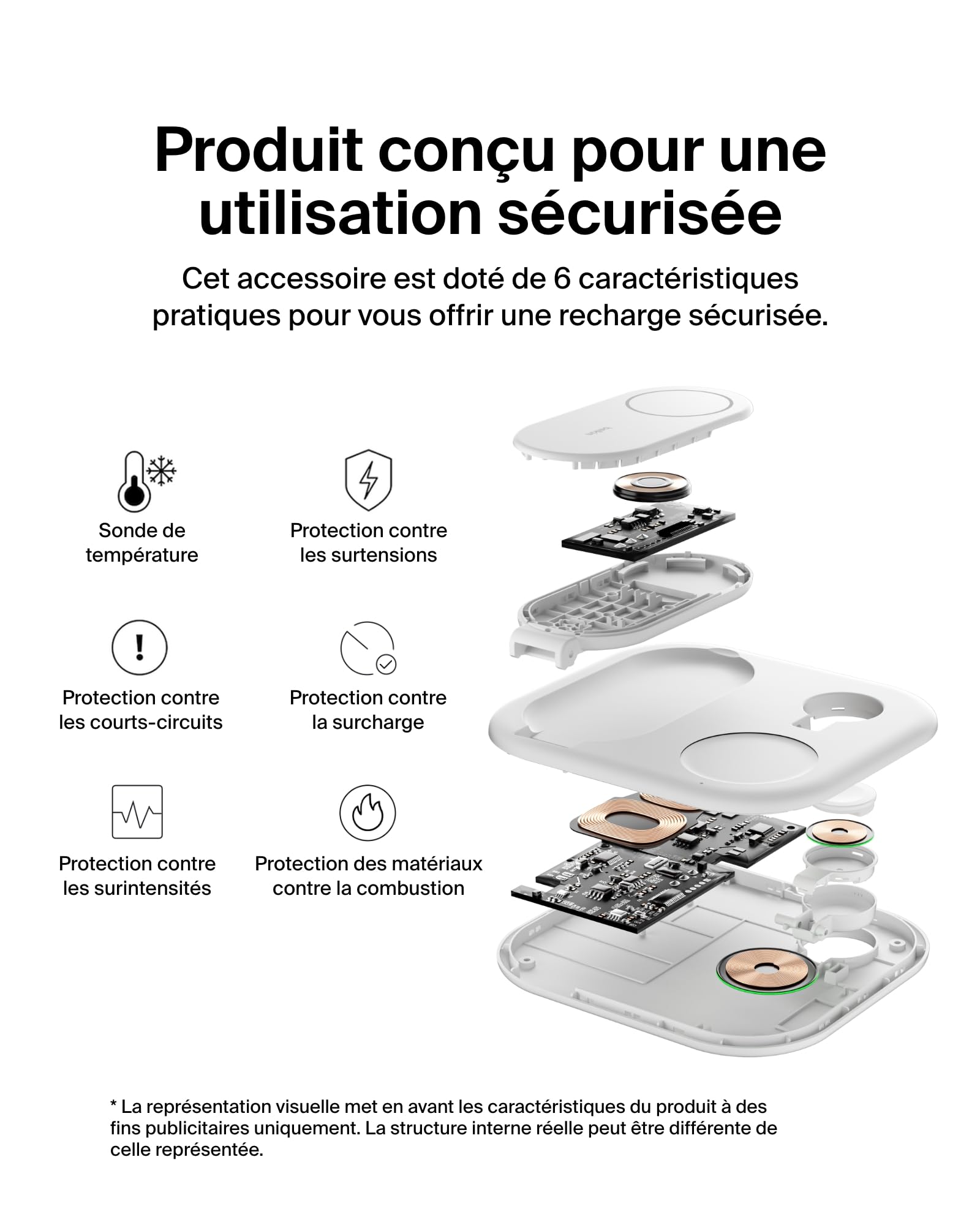 Belkin BoostCharge Socle de Recharge 2-en-1 aimanté et Pliable Qi2, 15W, Compatible MagSafe Chargeur sans Fil, Recharge Rapide, Apple iPhone 17, iPhone Air, Pixelsnap, Adaptateur Inclus - Blanc