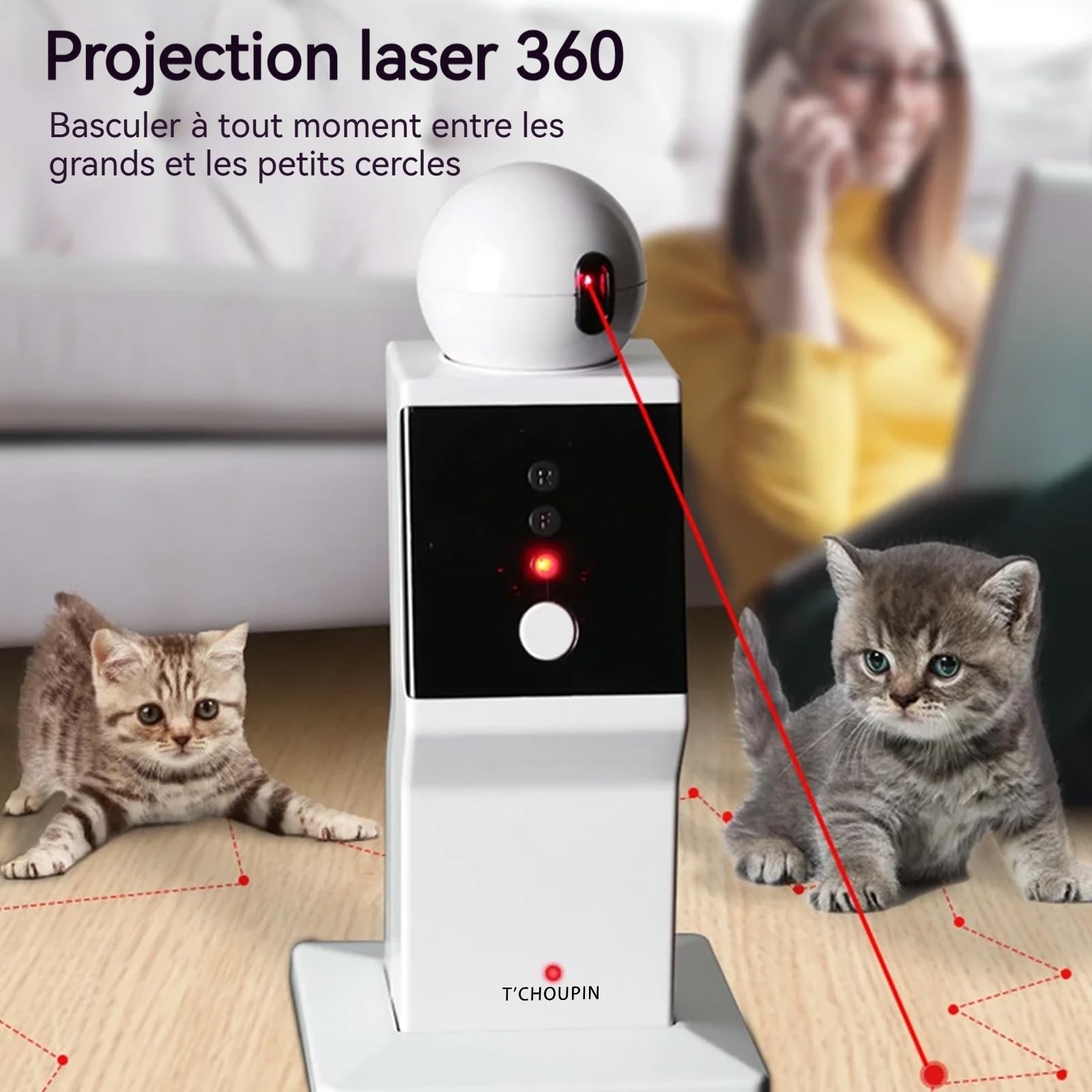 Jouet pour Chat électrique 18x9x9cm - Interactif et Stimulant - 3 Vitesses réglables - Jouet Interactif pour Chat