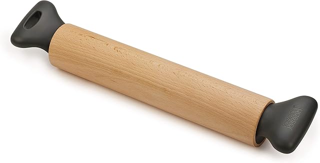 Joseph Joseph Grip Ergonomic 30cm Rolling Pin-Grey, Wood
