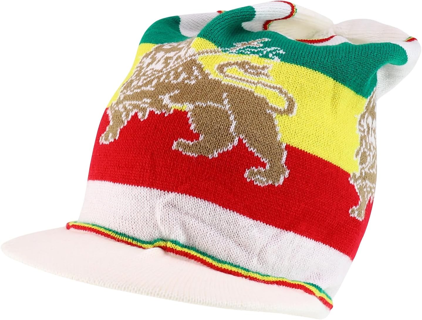 Armycrew Jamaica Rasta Lion Printed Dreadlock Deep Beanie Visor