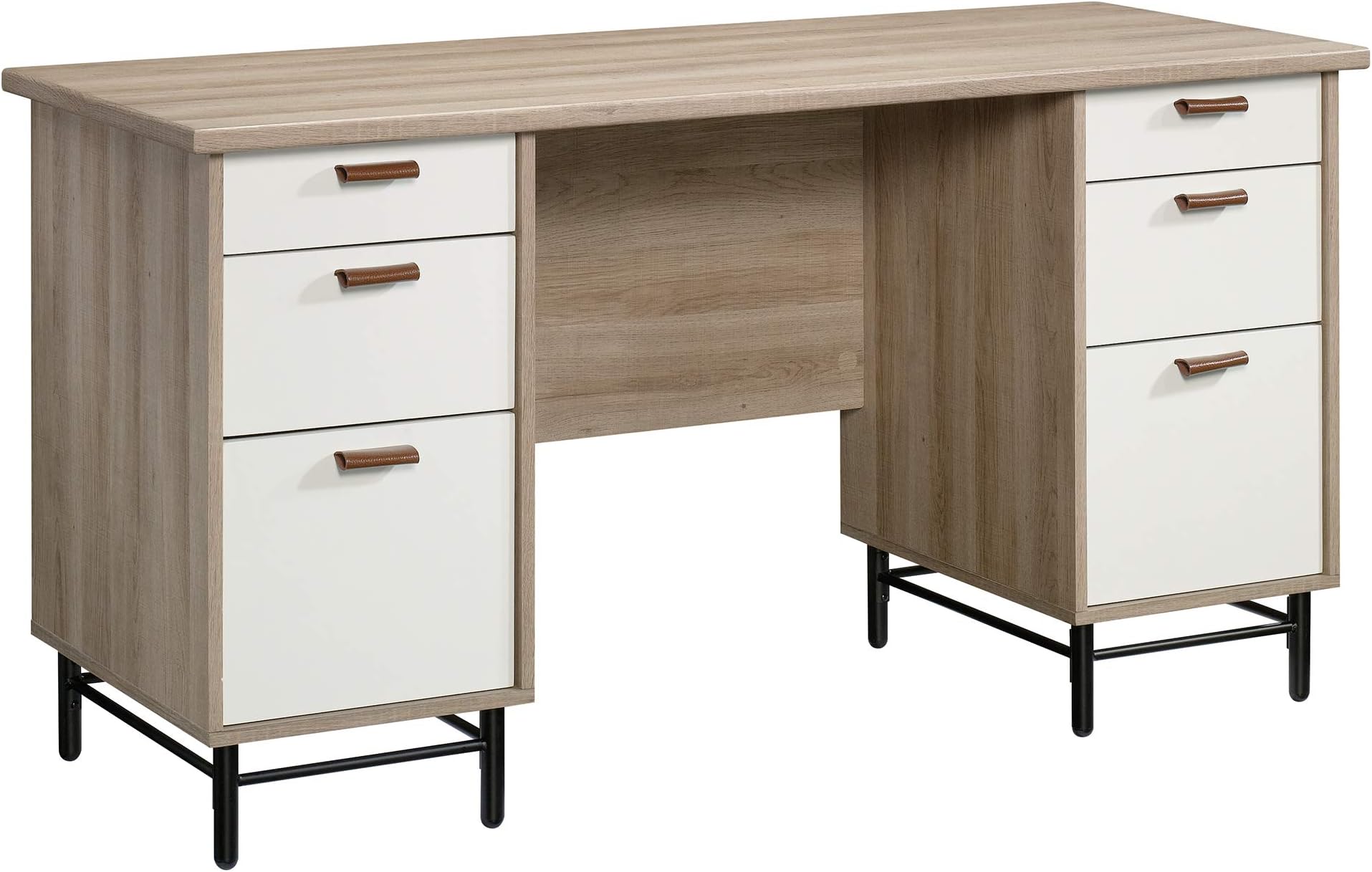 Anda Norr Executive Desk, Sky Oak Finish