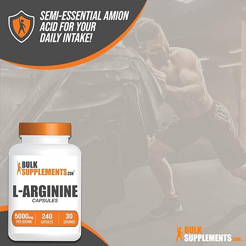 Miniatura 4 de BulkSupplements. com L-Arginina 5000mg Cápsulas  Suplemento de arginina, suplemento de óxido nítrico, L Arginina Cápsulas  Sin gluten, 8 cápsulas