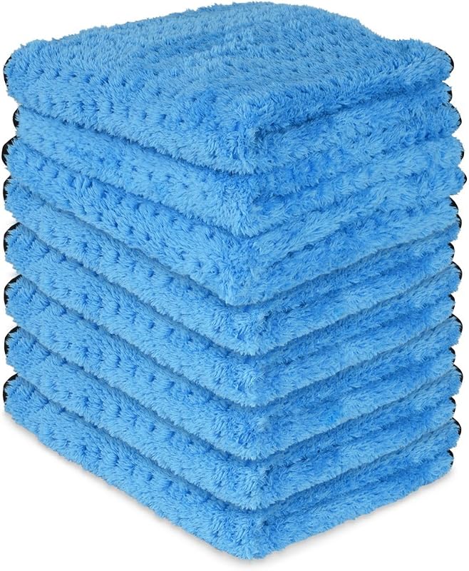 Toalha de Microfibra para Detalhamento Automotivo Liquid X Blue Xtreme com Trama Waffle 40,6 x 40,6 cm Pacote com 8