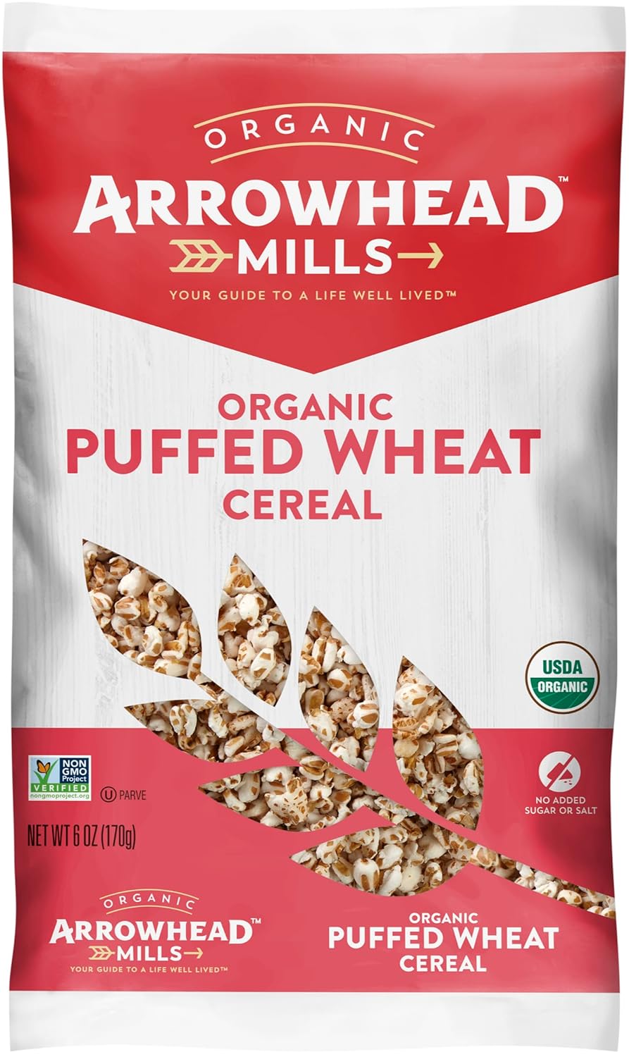Arrowhead Mills Cereal, Puffed Wheat, 6 oz. Bag (Pack of 12)