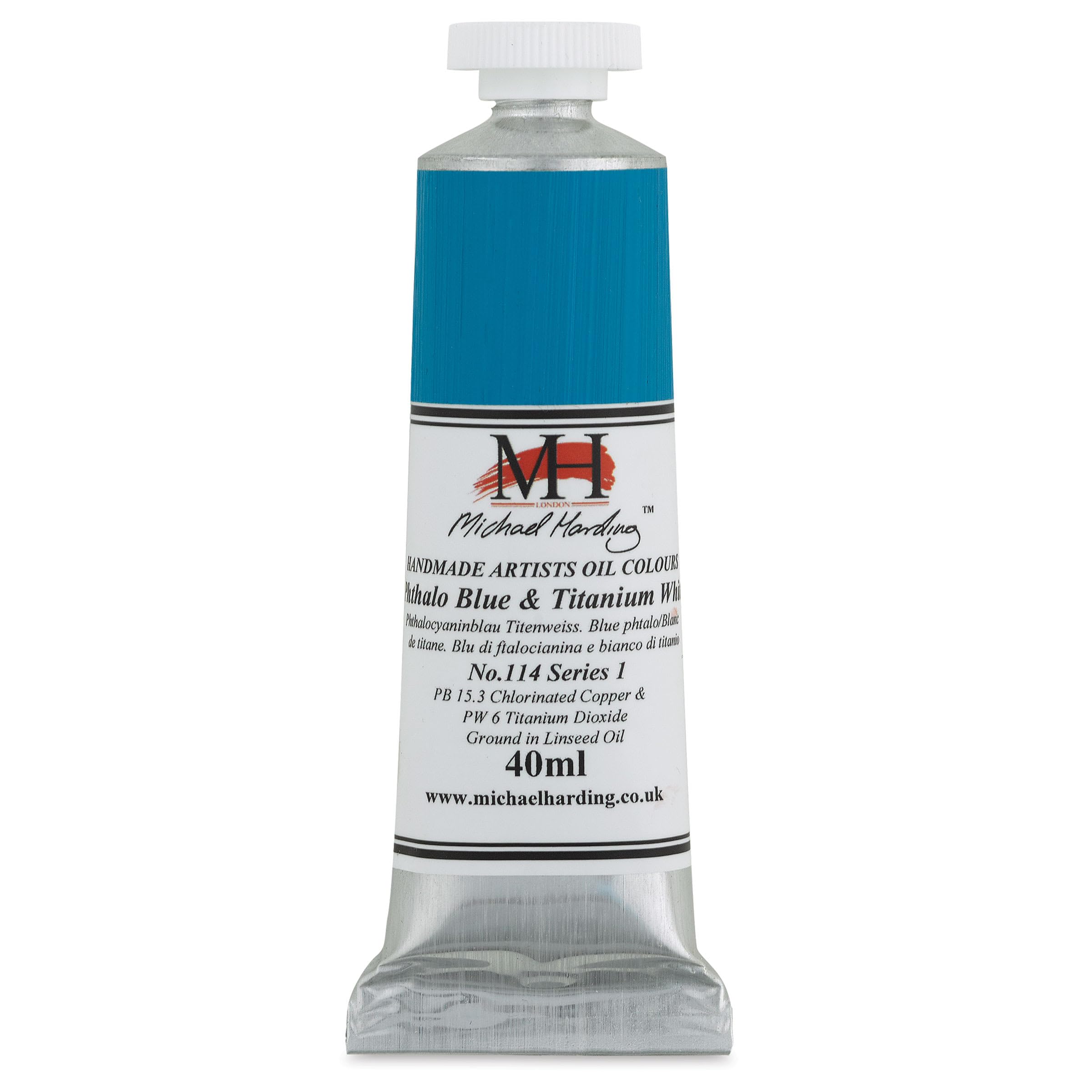 Michael Harding Phthalocyanine Blue & Titanium White Oil Colour : 40Ml Phthalo Blue & Zinc