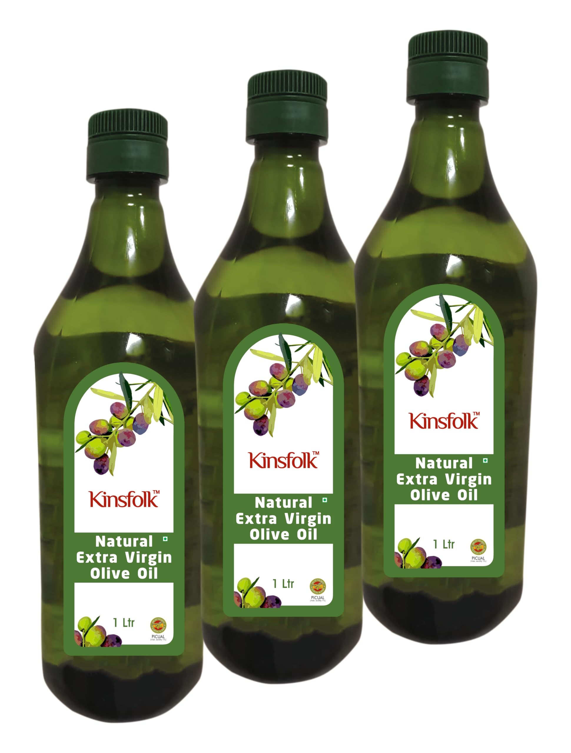Extra Virgin Olive Oil (Italian Oil) | Contains Vitamin E | Low in Saturated Fat | Natural Cooking Oil, for Dressings, Salad, and Soups - 1 Ltr ((Pack Of 3))