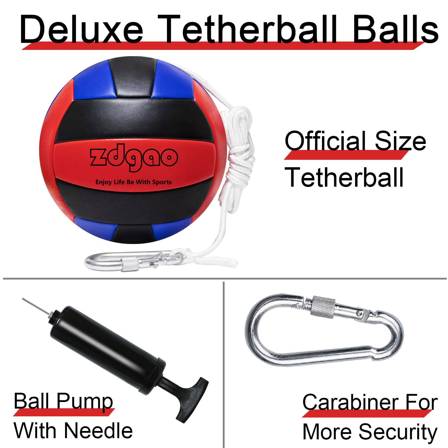 Tragbares Tetherball-Set mit Tetherball-Ball, Seil und Stange, robustes Tetherball-Stangen-Set für Familienspaß, Outdoor-Spielspaß für Erwachsene, Hinterhof, Rasen, Sand und Strand