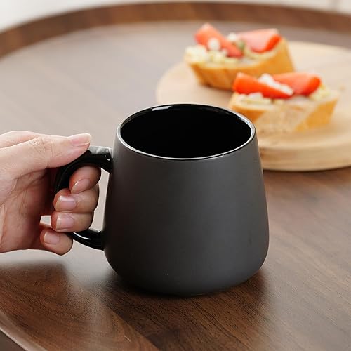 Miniatura 5 de Taza de café de 16 onzas con soporte para teléfono celular y cuchara, tazas de té, tazas de café de cerámica para capuchino, latte, cereales, yogur,