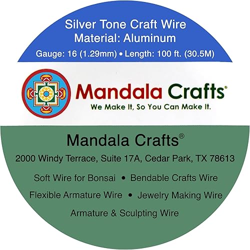 Vista 102 de Mandala Crafts Alambre de aluminio anodizado de calibre 8 para hacer joyas, alambre gris flexible de color de 32 pies, flexible y flexible
