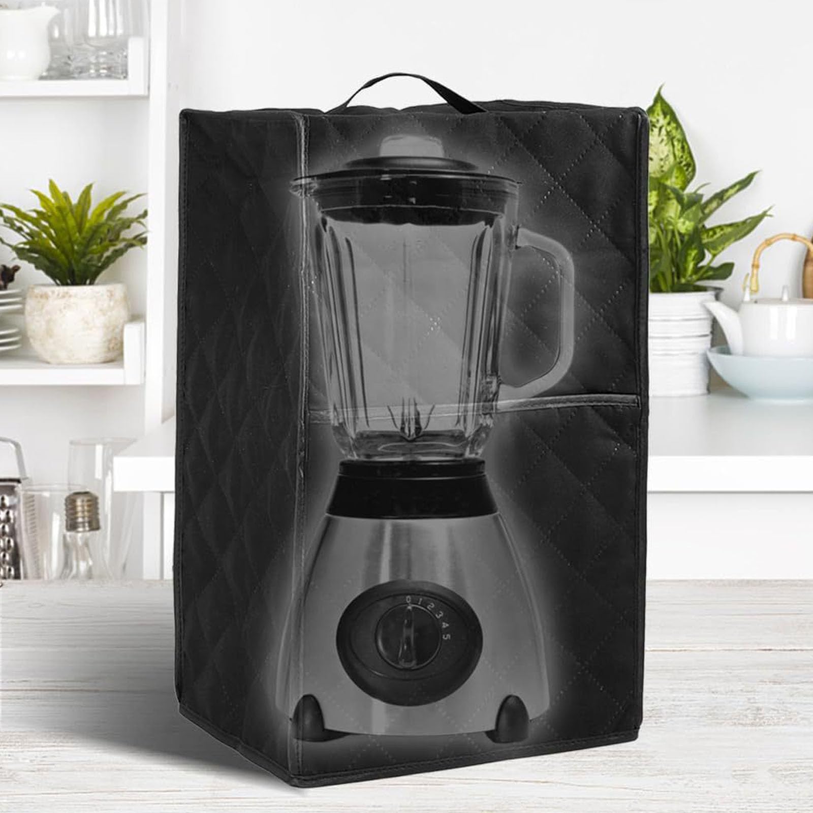 Protector lavable para mezclador, lavable a máquina, cubierta a prueba de polvo con bolsillos para encimera, organización de almacenamiento, cubierta para electrodomésticos de cocina