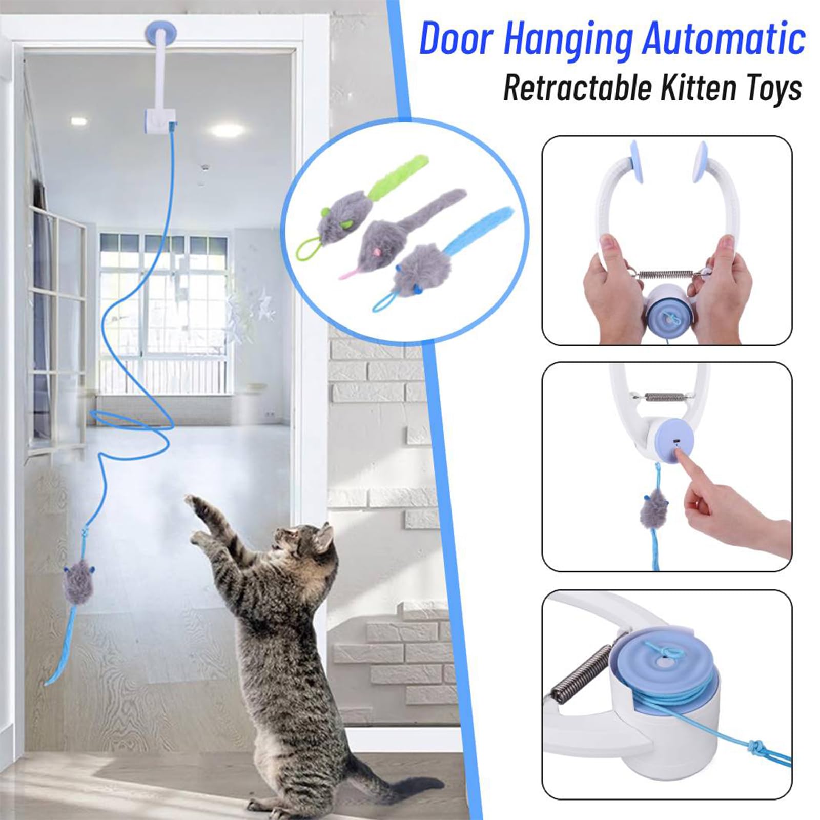 Jouet électrique interactif pour Chat avec télécommande - Jouet Chat interactif,Mouvement Automatique à 360° avec mouvements irréguliers - Rechargeable par USB - pour Les Chats à l'intérieur